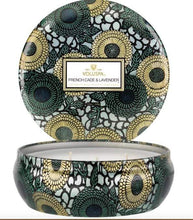 Load image into Gallery viewer, French Cade Lavender 3 Wick Tin Candle