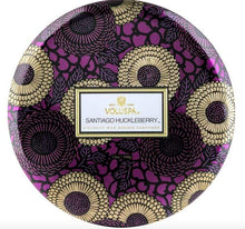 Load image into Gallery viewer, Santiago Huckleberry 3 Wick Tin Candle