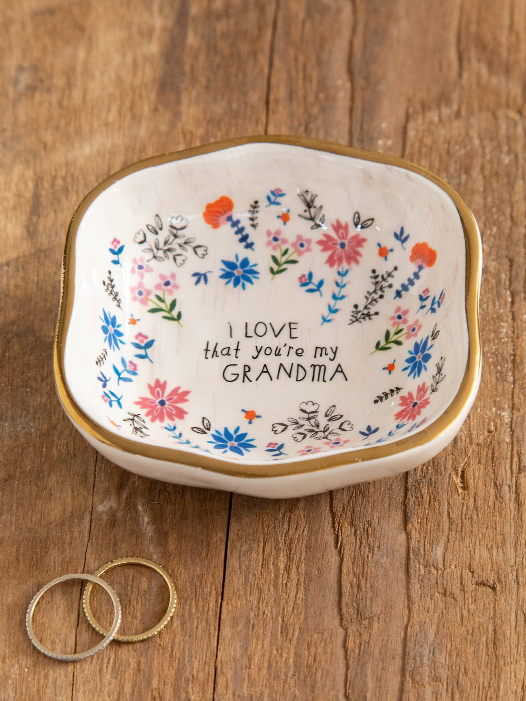 Natural Life Sentiment&Gift Antiqued Trinket Bowl Grandma