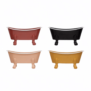 Creative Co-op Soap Dishes Solid Metal Bathtub Soap Dish