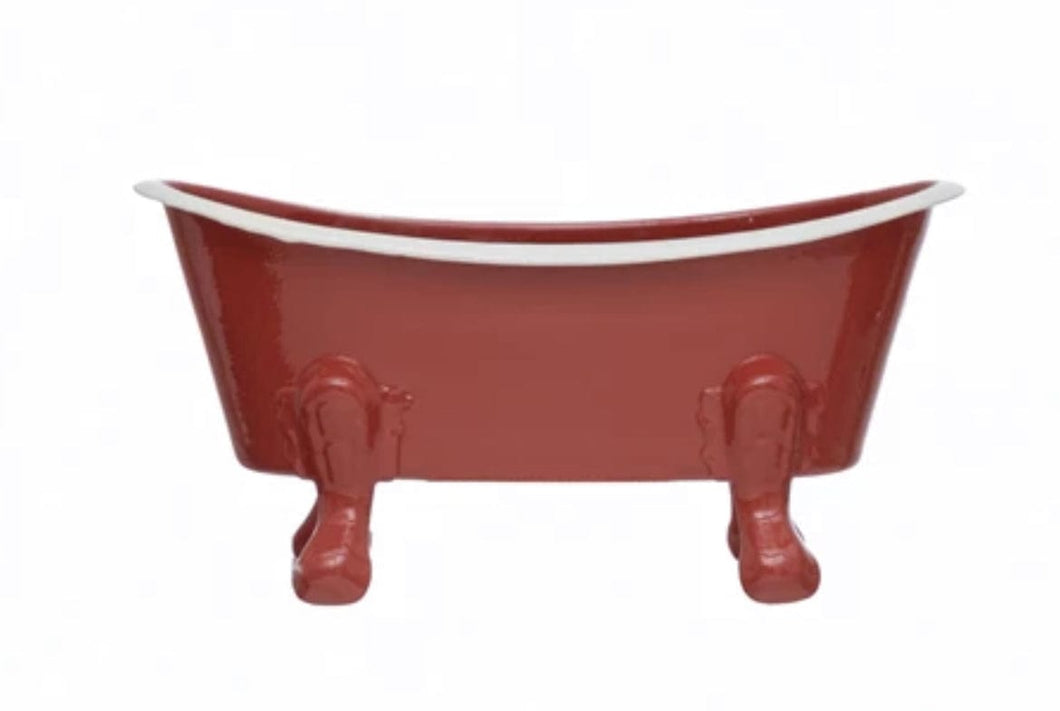 Creative Co-op Soap Dishes Solid Metal Bathtub Soap Dish