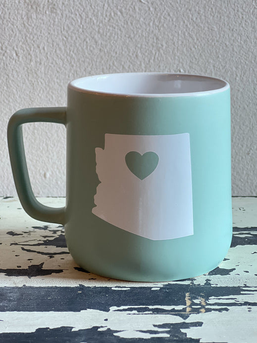 Local Drinkware Arizona State With Heart 12oz Angled Handle Mug