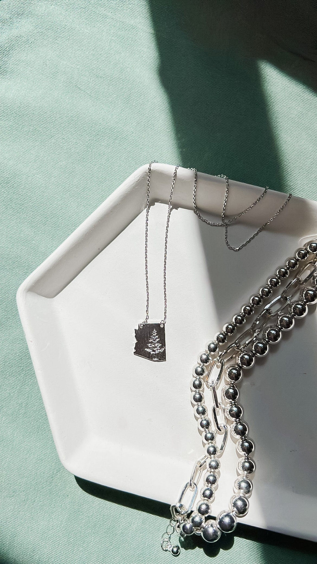 Local Jewelry Arizona Pine Tree Necklace - Silver