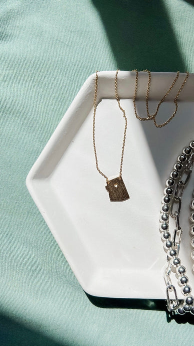 Local Jewelry Arizona With Heart Necklace - Gold