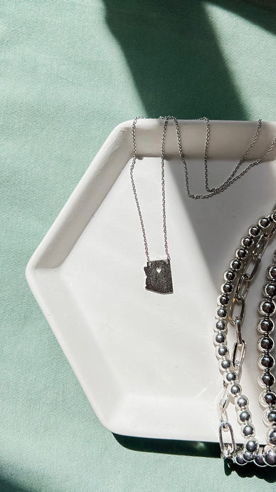 Local Jewelry Arizona With Heart Necklace - Silver