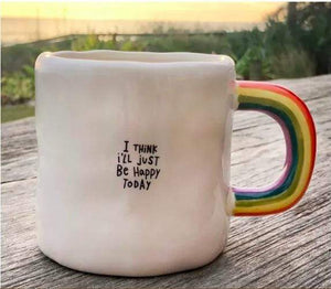 Natural Life Drinkware Rainbow Mug I Think I'll Just Be Happy