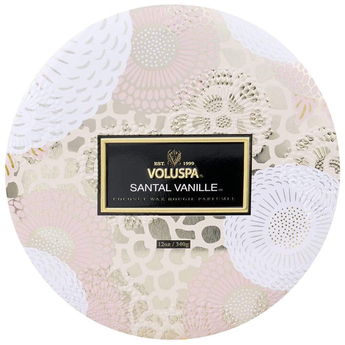 Voluspa Home Decor Santal Vanille 3 Wick Tin Candle