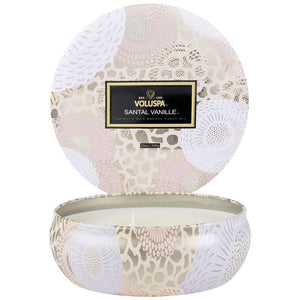 Voluspa Home Decor Santal Vanille 3 Wick Tin Candle